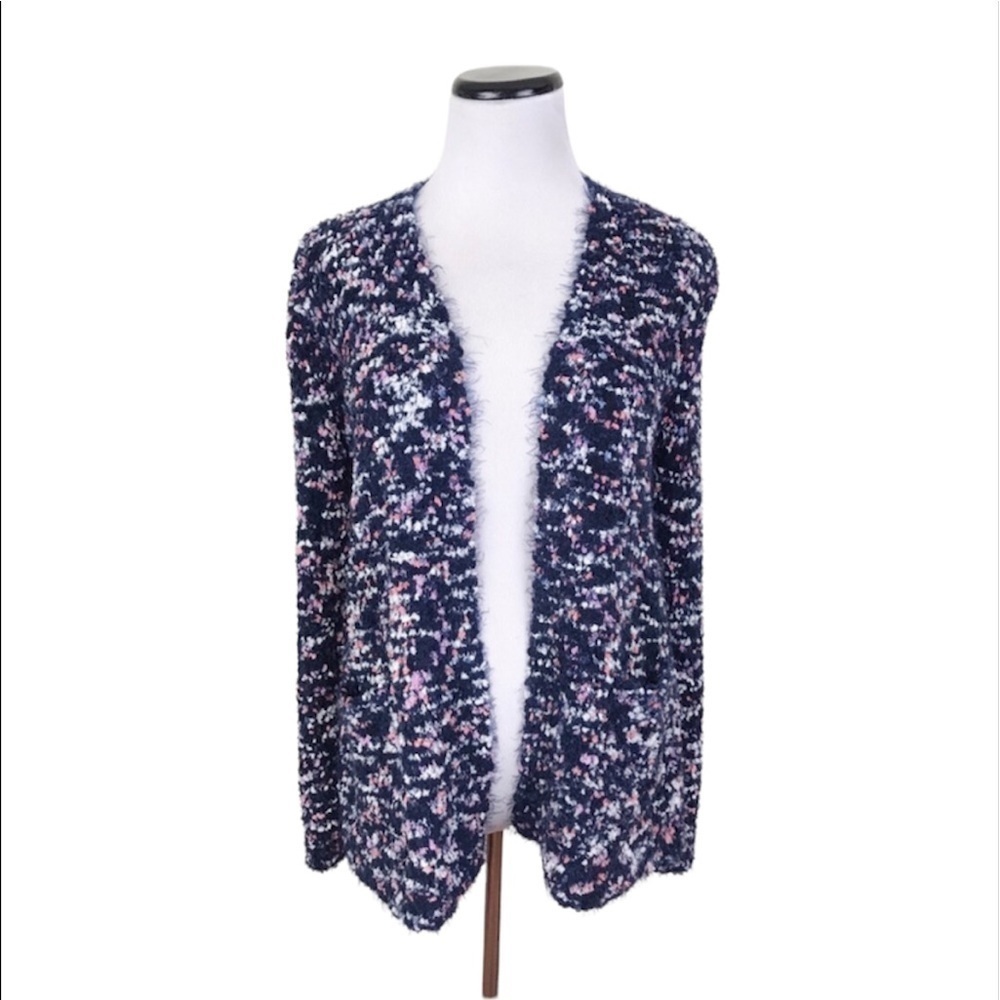 Peyton Primrose Boucle Knit Cardigan Sweater Pockets Soft Stretchy Size Small
